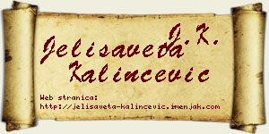 Jelisaveta Kalinčević vizit kartica